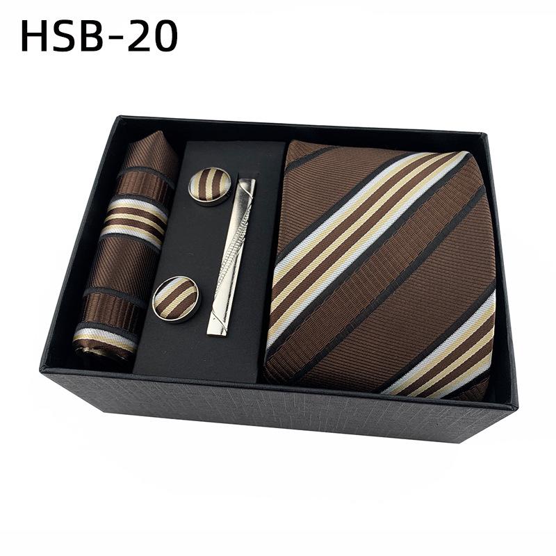Men's Black Business Tie Gift Set: Striped & Plain Ties, Pocket Square, Tie Clip