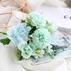 Single Stem Silk Rose Bouquet with Plastic Handle for Wedding Decoration