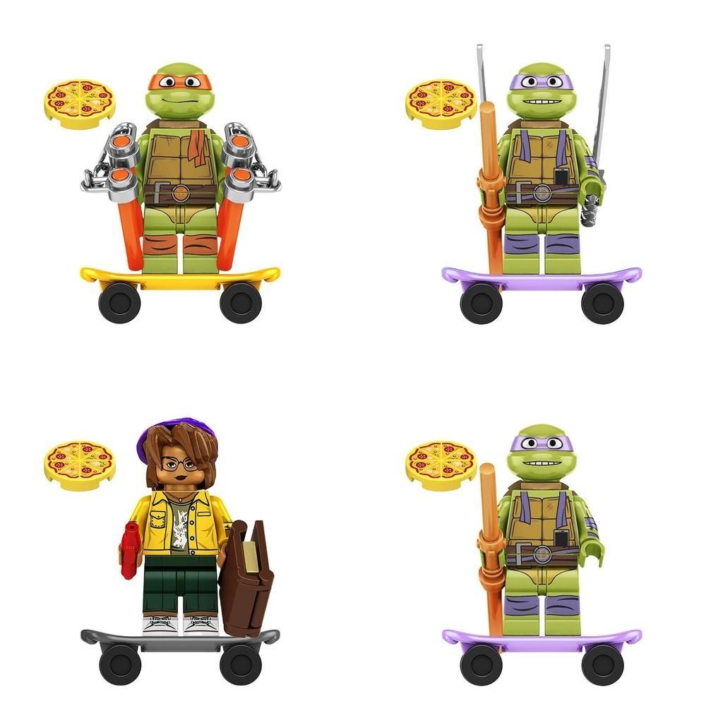 Children's Toy Kf6196 Ninja Turtle Da Vinci Building Blocks Abs Plastic Non-electric Diy