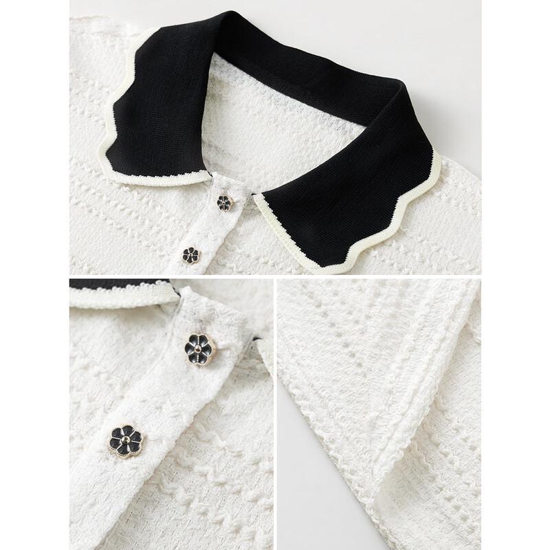 Women's Color Block Polo Collar Short Sleeve T-Shirt