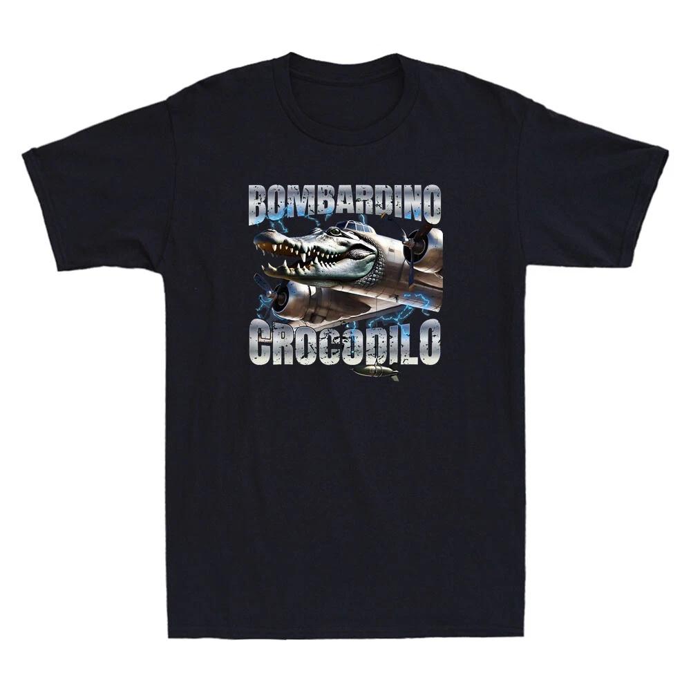 Italian Brainrot Bombardino Crocodilo Funny Crocodile Meme Retro Men s T-Shirt S