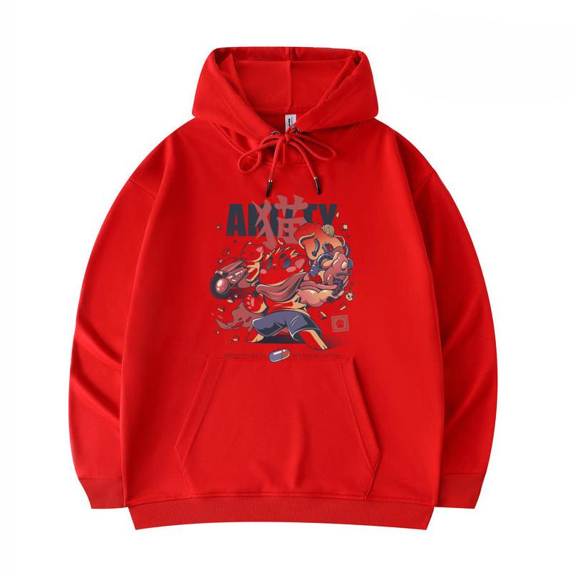 

Men s Hoodies Akitty Print Funny Harajuku Style Twill imitation cotton Hoodies