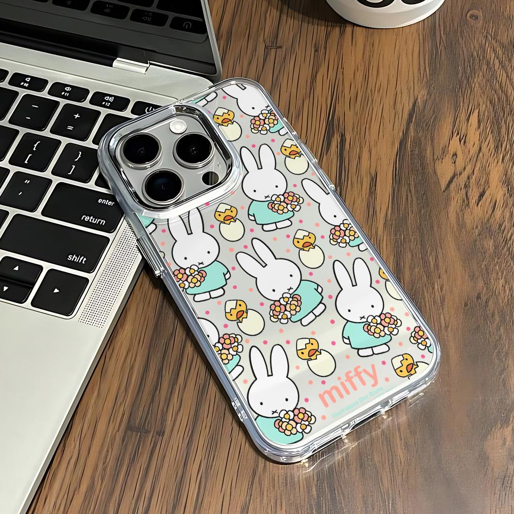 Cute Cartoon Rabbit New Phone Case For IPhone 17 16e 16 15 14 13 12 11 Mini Pro Max X XR XSMAX 8 Air Plus Transparent Soft Cover
