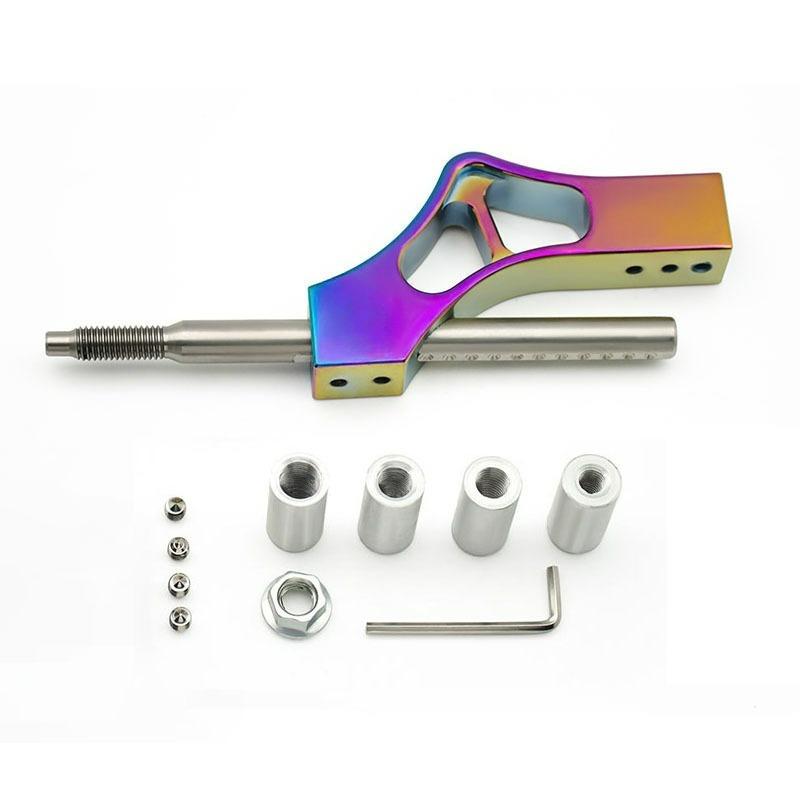 With 4 Adapter Adjustable Height New Adjustable Height Car Shift Knob Extender Aluminum Lever Single Bend Shifter Extension