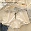 Women's Spring and Autumn Color Matched Pure Cotton 10A Antibacterial Extended Crotch Anti Glare Briefs