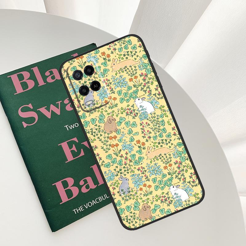 Cartoon Rabbit Bunny Case For Oppo A52 A72 A76 A96 A54 A74 A94 A54S A57S A58 A78 A98 A57 A77 A15 A16 A17 Cover