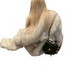 Women's Winter Fox Fur Coat - Short, Fluffy, Large Lapel Design