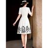 Lanse'er Elegant Embroidered Tencel Midi Dress