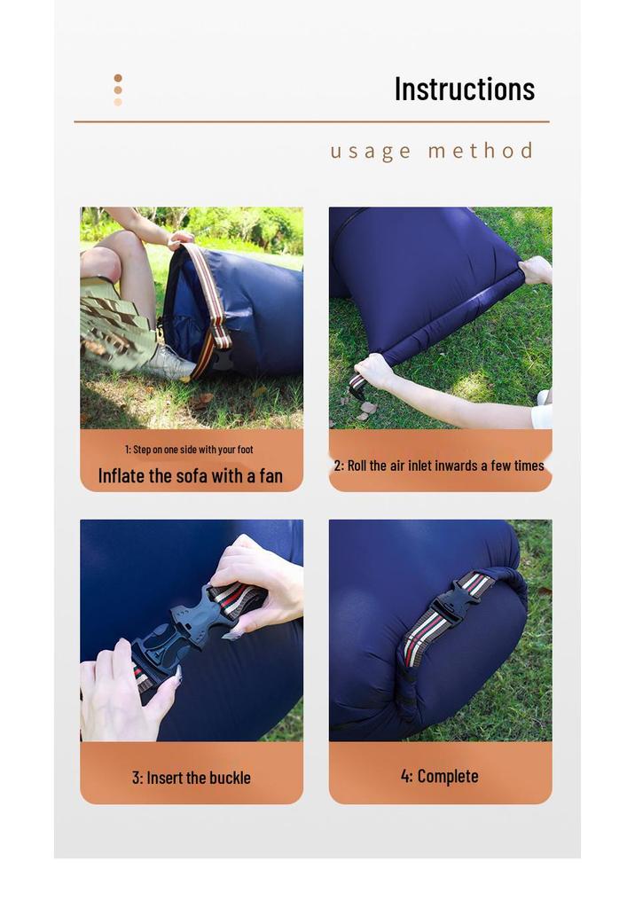 Inflatable Portable Air Lounger Beach Sofa - Outdoor Lazy Nap Bed