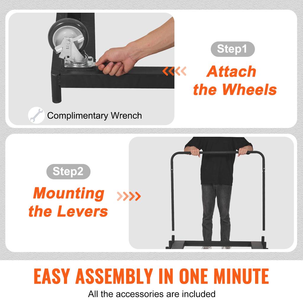 SucceBuy 1500LBS Drywall Sheet Cart Panel Dolly with Deck & 5" Swivel Wheels Handling Wall Sheetrock Lumber for Garage Warehouse