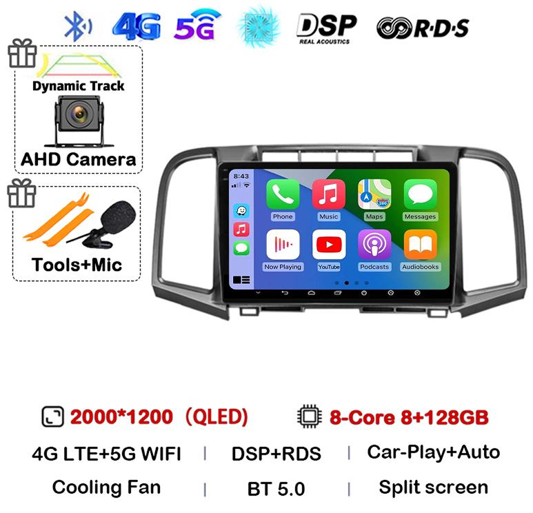 Android 14 Auto Carplay 4G+WIFI Car Radio For Toyota Venza 2008-2016 Multimedia Video Player Stereo Navi GPS Head Unit Audio DSP