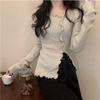 Asymmetric Long Sleeve Top Knit Base Layer for Women Autumn Thin Slim Fit Short Split Inner Wear Hot Girl Top