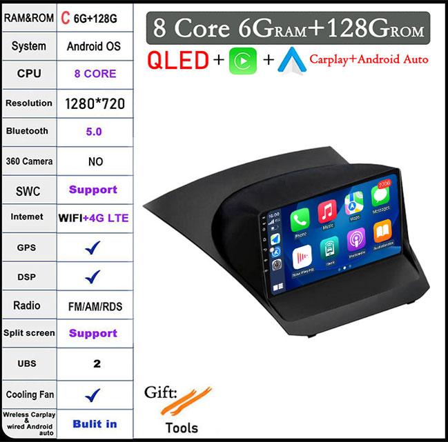 Android 14 For Ford Fiesta Mk7 2009-2017 GPS Navi Bluetooth Car Radio Video Multimedia Player WiFi 4G DSP Stereo Auto Tools