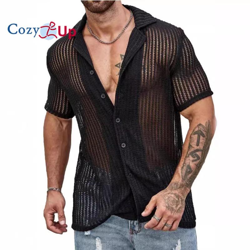 Accogliente camicia da spiaggia estiva da uomo Camicie hawaiane eleganti a maniche corte Camicie casual in maglia da spiaggia abbottonate Caffè leggero
