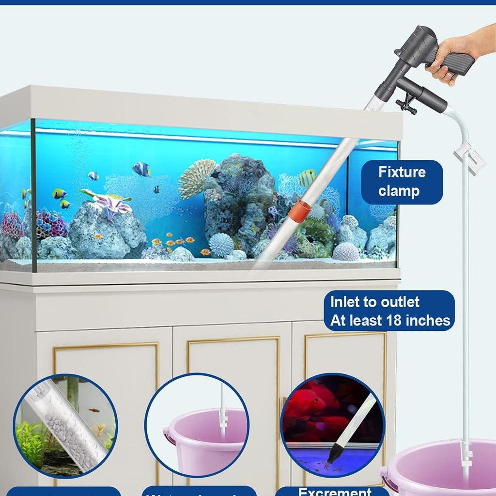 Pneumatic Aquarium Sand Washer & Water Changer with Thermometer