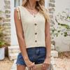Women's Tops with Cut-out Drawstring Camisoles in Solid Color