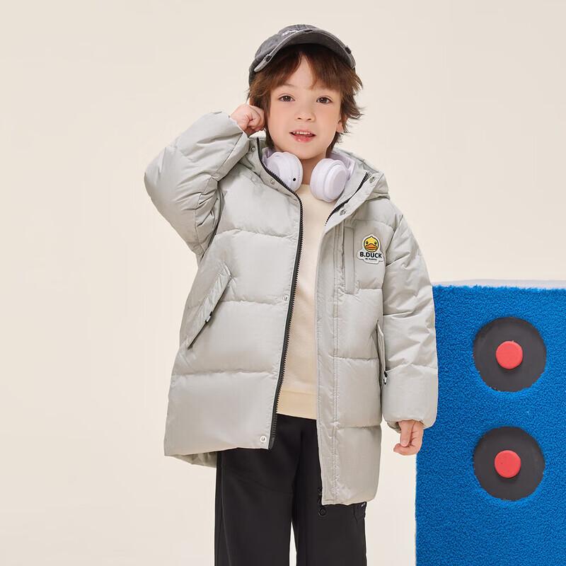 B.Duck Boys  Plaid Mid-length Down Jacket 105CM