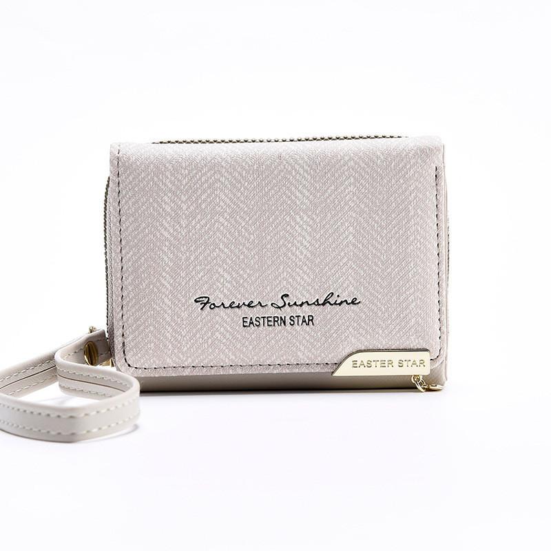 New Korean Style Women's Wallet Short Zipper Multi-card Pure Color Coin Wallet Wholesale Pu Material
