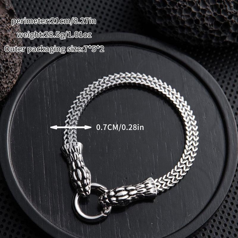 Men's Bracelet Retro Punk Style Stainless Steel Snake Head Beast Head Skull Jewelry Does Not Fade