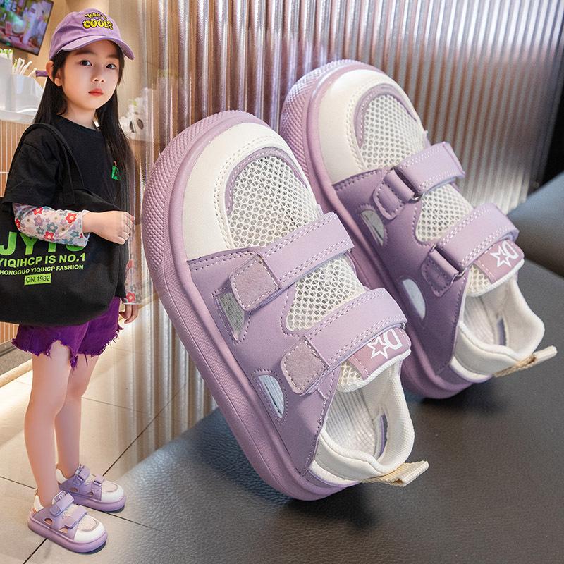 Children's casual shoe summer new girl sports shoes hollowed out kids board shoe girl mesh shoe girls' breathable running shoes
