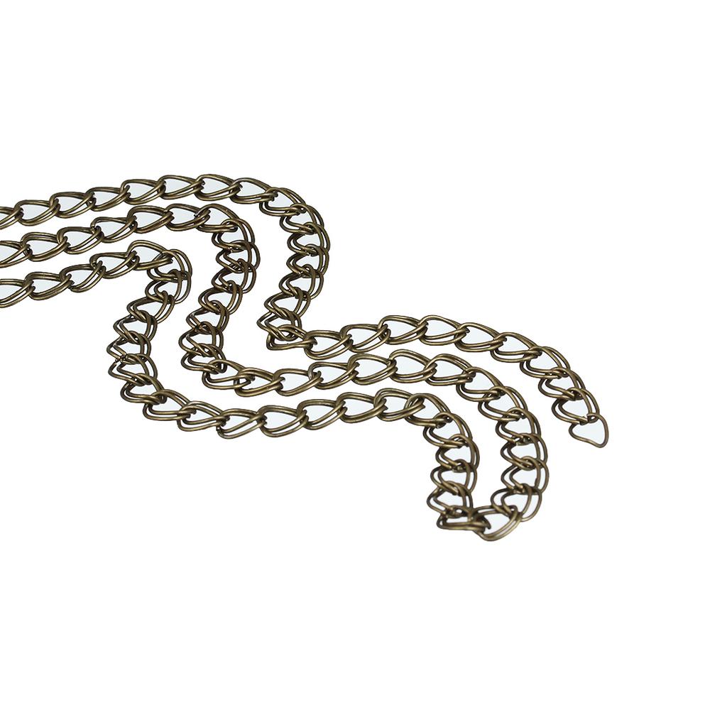5 Meters/pack Antique Bronze Color Bulk Chains Wide 7*8mm Double Ring for Women Jewelry Making Findings Components