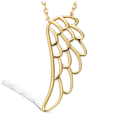 [R1695] - Gold-Plated 'Angel Wings' Necklace - 25x10 Mm