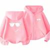 boy Girls Hoodie zipper cardigan tops Suitable age 3-12 Children's Sweatshirt coat Autumn Zipper style black leisure Clothing
