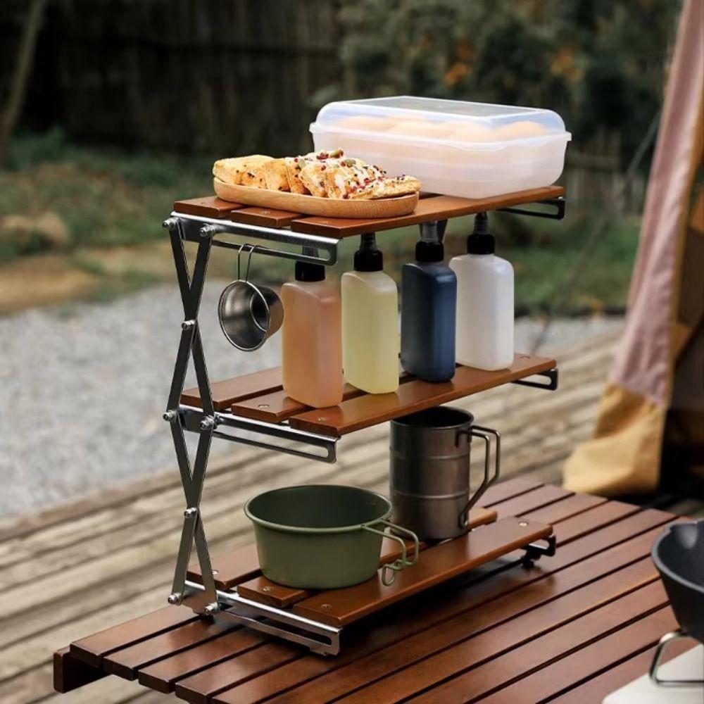 Foldable Design Tabletop Shelf Multi-Tier Mug Display Shelf Home Organization