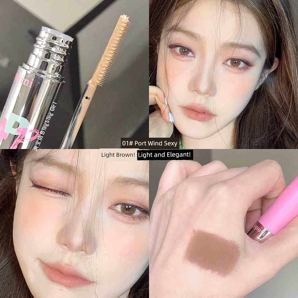 Korean Style Brown Eyebrow Cream Women's Light Color Waterproof Long Lasting Fadeless Wild Eyebrows Eyebrow Cream Float Eyebrow Pencil Two-in-One