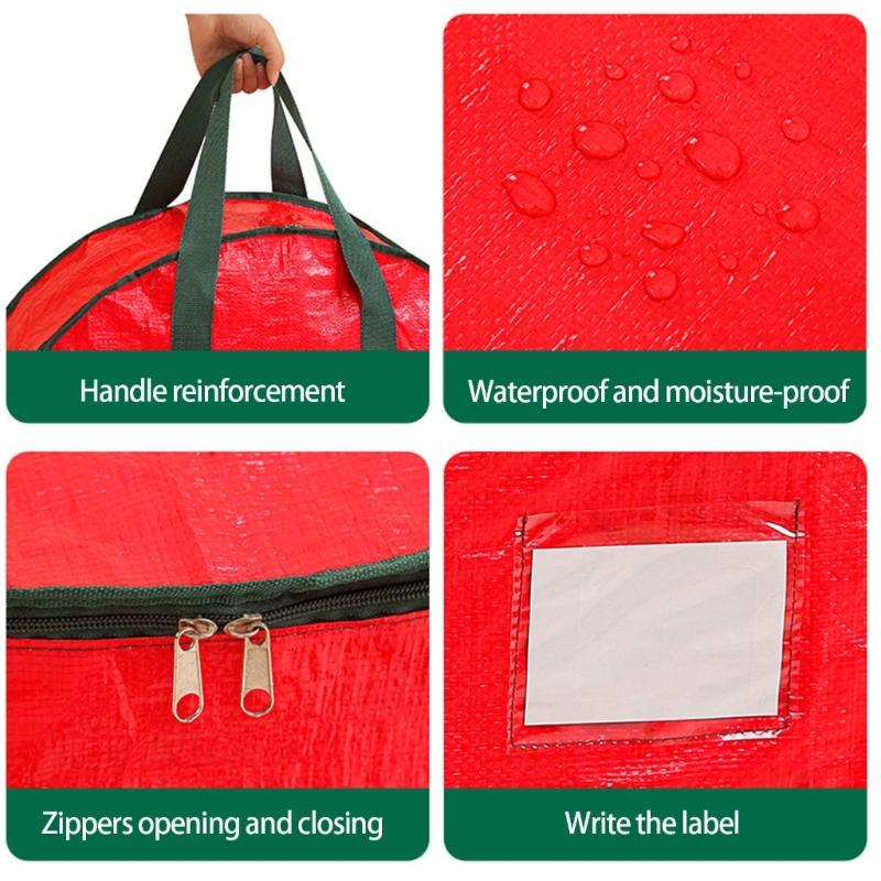 Reusable Christmas Decoration Storage Bag Tear Resistant Fabric With Clear View Panel For Seasonal Accessories