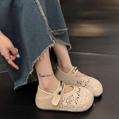Petite augmentation de hauteur intérieure tissé respirant Chaussures Boken pour femmes 2025 nouvelle série Mori avec jupe belles sandales françaises