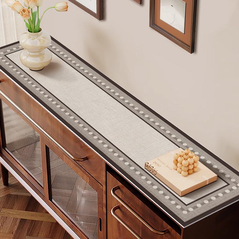 

PVC Imitation Flax Grain TV Cabinet Table Mat Coffee Table Tablecloth Waterproof Oil Proof Shoe Cabinet Kitchen Table Dust Mat (as the picture,30x80cm)