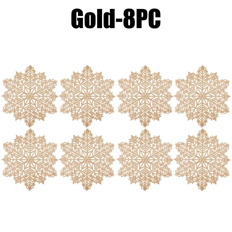 Holiday Snowflake Table Mats Christmas Vinyl Place Mats for Dining Table Wedding Decorative Kitchen Table Mats