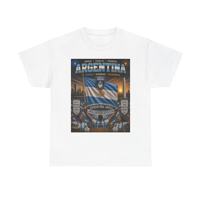 Argentina Football Fan T-Shirt | Argentina Unida Graphic Tee | Soccer Supporter Shirt | World Cup Inspired Fan Apparel 4XL