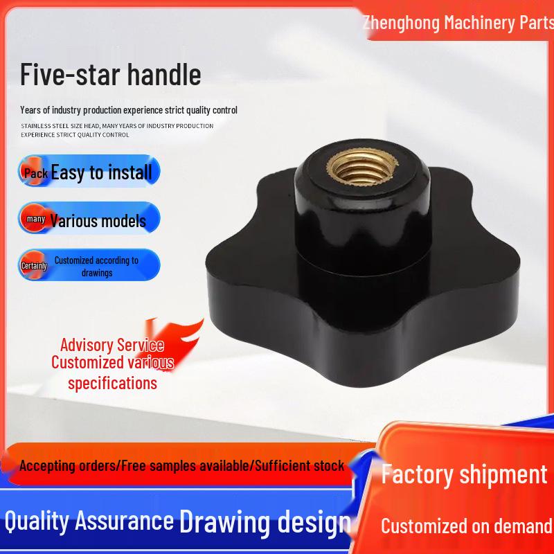 Bakelite Five-Star Handles with Hand-Tightening Rubber-Headed Screws