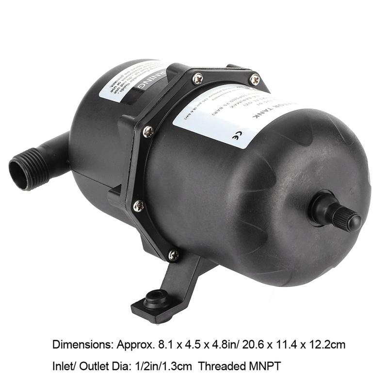 Accumulator Pressure    Control 0.75 L 125PSI Waterproof for Marine RV Boat Pressurized Water