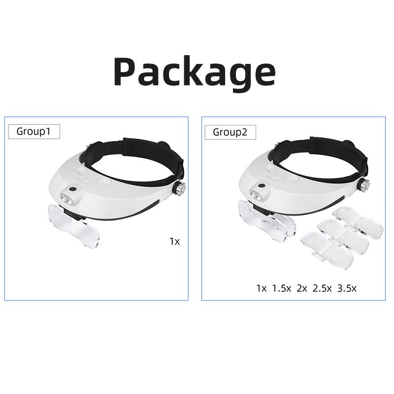 TUNGFULL Magnifier headband glasses magnifier binocular glass headset magnifier glasses with light wearing style Repair Tool