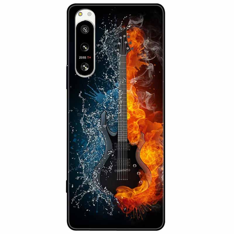 For Sony Xperia 5 IV / 10 IV Case 10IV Soft Black Silicone Forest Painted Phone Back Covers For Sony Xperia 1 IV Case TPU Coque