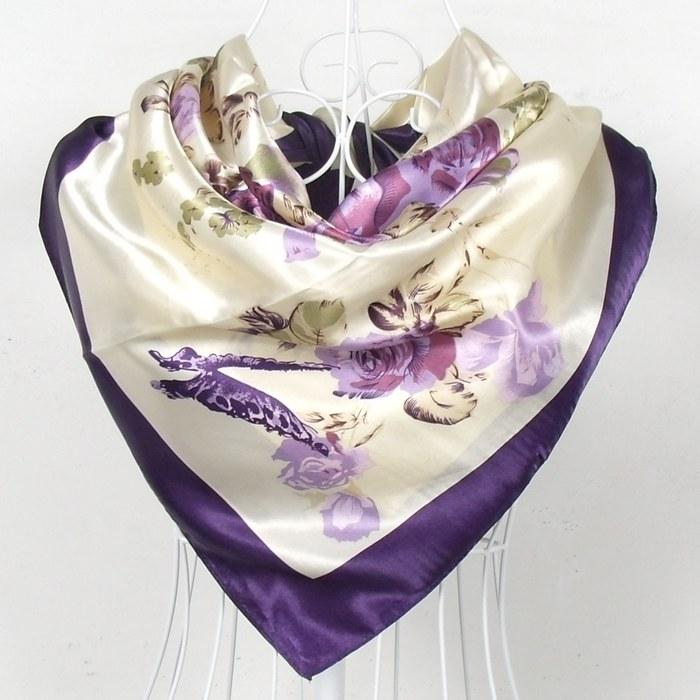 Ladies Square Scarves Printed New Fashion Unisex Apparel Accessories Women Black White Dot Silk Scarf 90*90cm Scarves Wraps