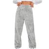 Women's Fashionable Relaxed-Fit Trousers Sporty Fleece-Lined Solid-Colour Cuffed Trousers