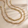 Youthway White Green Crystal Necklace For Women 18K Gold Plated Stainless Steel Paperclip Chain Necklace Fashion Jewelry Gift