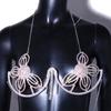 Stonefans Blumen BH Kette Halterung Brust Körperschmuck für Frauen Strass Sexy Bikini 2022 String Badeanzug Top Harness Quaste