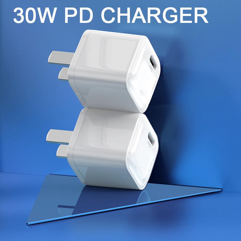 Szybka ładowarka PD 30W do pudełka ładującego Kostka PD 30W USB C Szybka ładowarka Zasilacz Kostka dla iPhone Samsung Xiaomi
