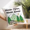 Happy Camper Pillow Case Short Plush Print Cushion Cover Square Throw Pillow Covers Sofa Home Decor