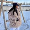 Autumn and winter thickened fox fur jacket light temperament medium and long environmentally friendly fur jacket street plush coat women