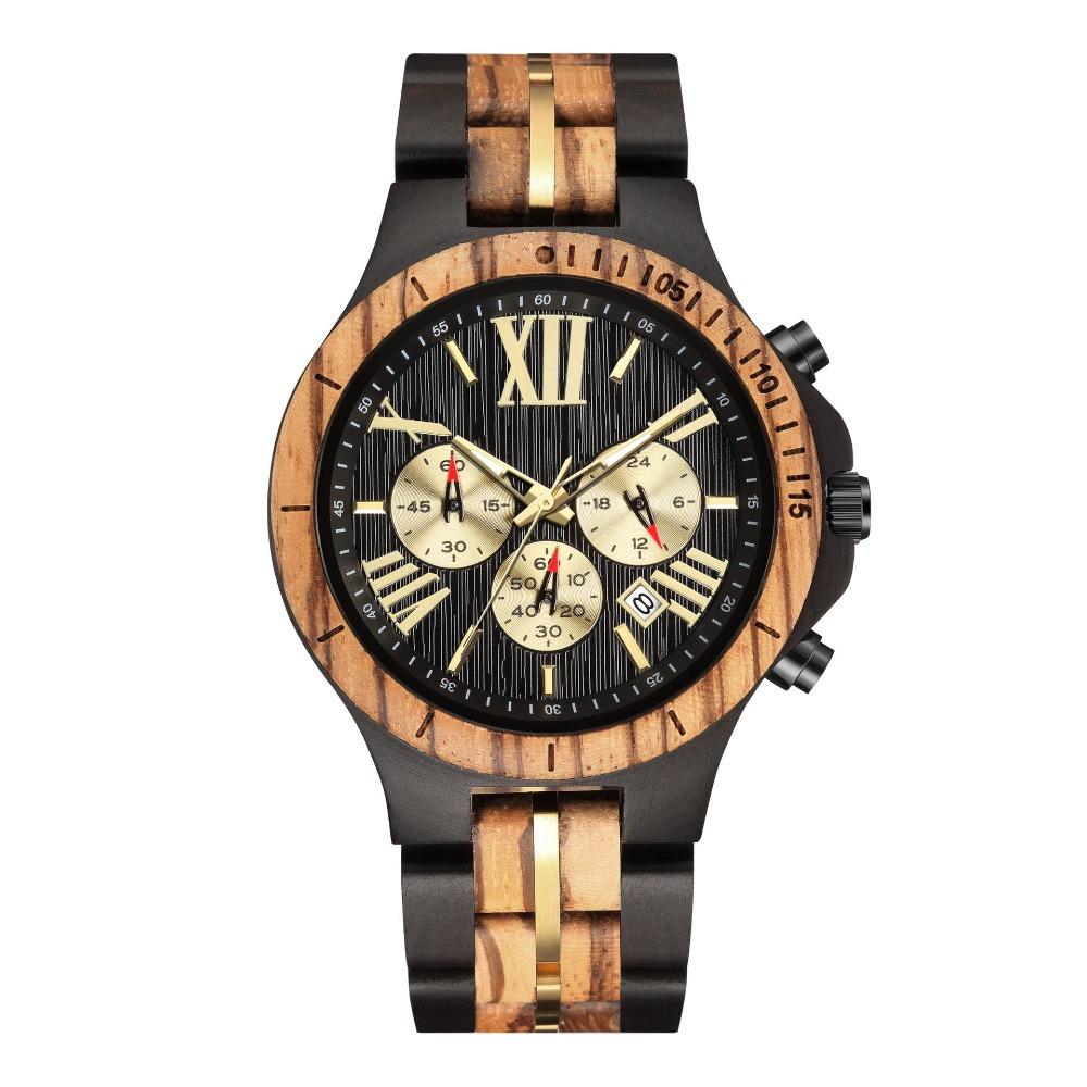 New Fashion Retro Wooden Watch Europe and The United States Popular Style Multi-functional Men's Quartz Watch