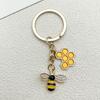 Keychain Pendant Decorative Bee Shape Keychain with Rhinestones Dripping Oil Compact Lightweight Versatile Backpack Accessory