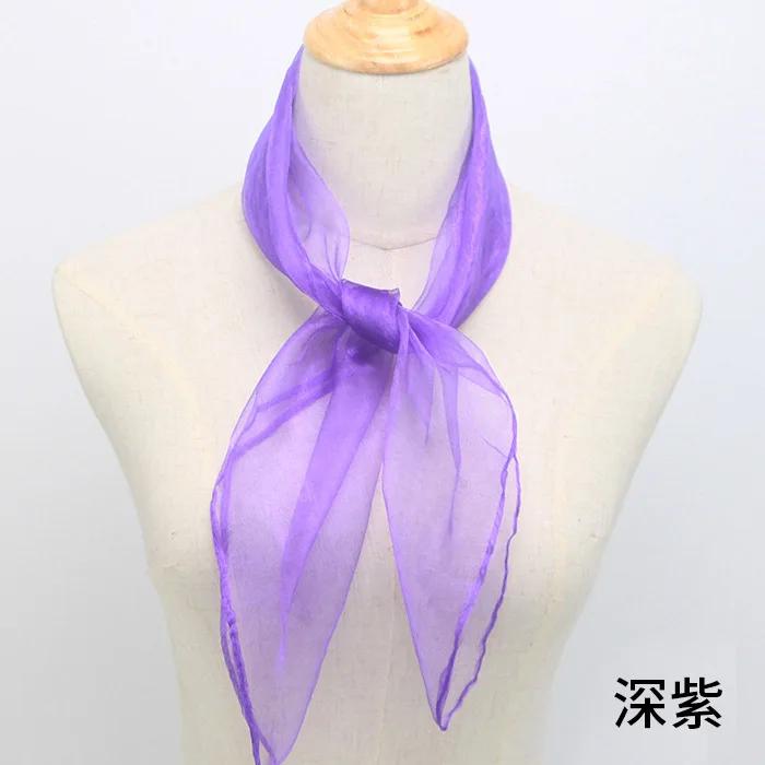 

21 цвет 60*60 см Прозрачные шифоновые шарфы для девочек Шарф для танцев под музыку Конфетные цвета Женские уличные шарфы