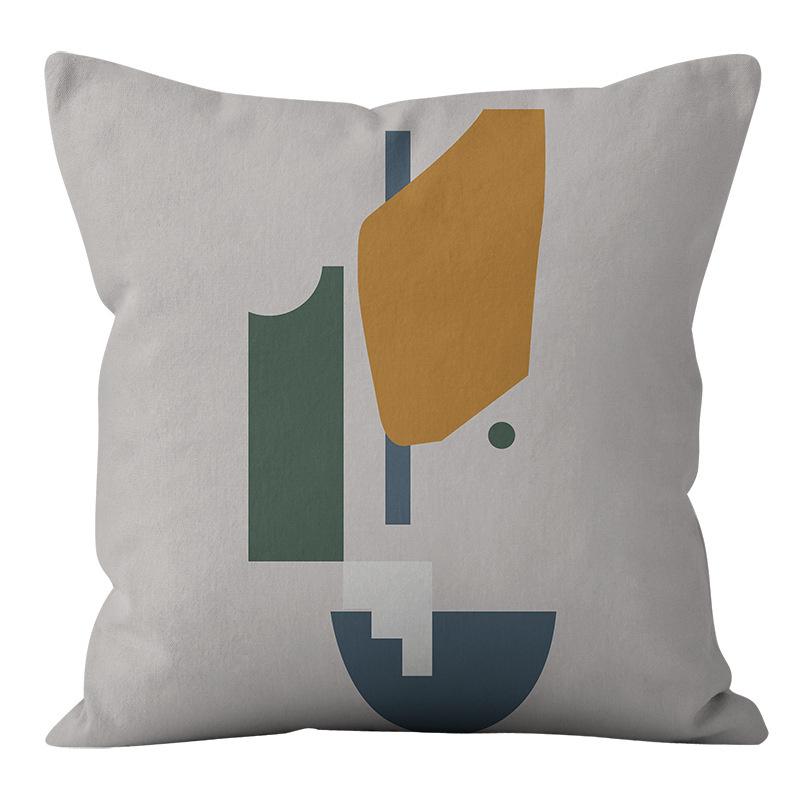 Kreativer abstrakter quadratischer Kissenbezug, Autosofa, Bürostuhl, weicher Plüschkissenbezug, minimalistisches Wohndekorationsaccessoire