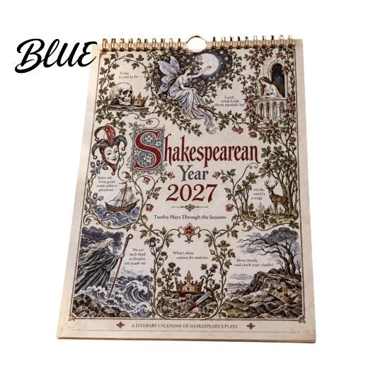 Classical Literature Aesthetic Organizer 2027 Wall Calendar Vintage Illustrated Hanging Calendar with 12 Plays Through Romance Collectible